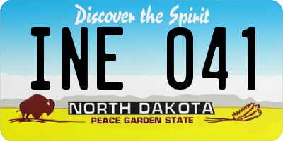 ND license plate INE041