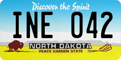 ND license plate INE042