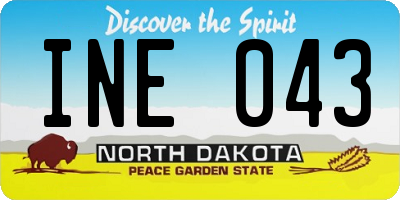 ND license plate INE043