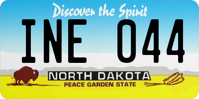 ND license plate INE044