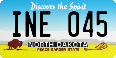 ND license plate INE045