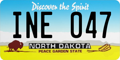 ND license plate INE047
