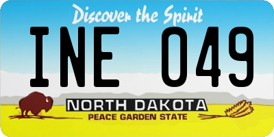 ND license plate INE049