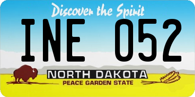 ND license plate INE052