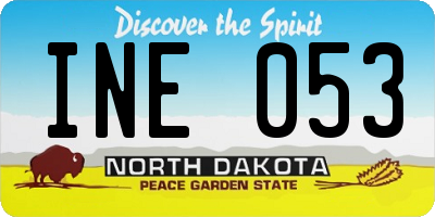 ND license plate INE053
