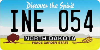 ND license plate INE054