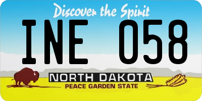 ND license plate INE058