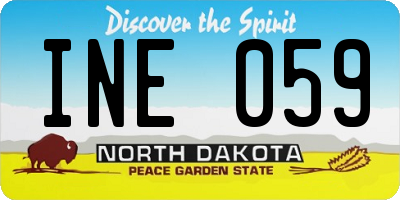 ND license plate INE059