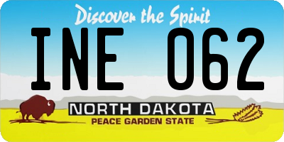 ND license plate INE062