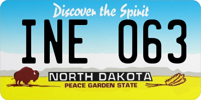 ND license plate INE063