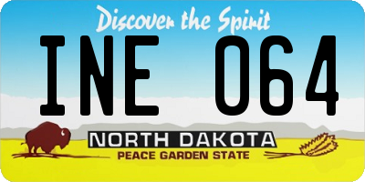 ND license plate INE064