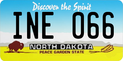 ND license plate INE066
