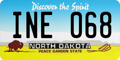 ND license plate INE068