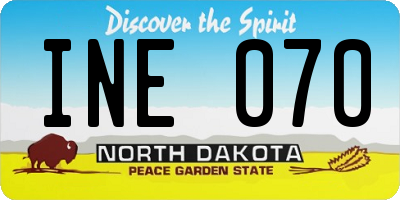 ND license plate INE070