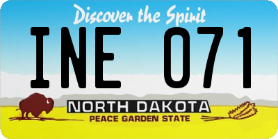 ND license plate INE071