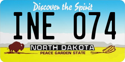 ND license plate INE074