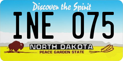 ND license plate INE075