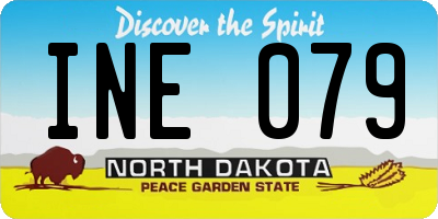 ND license plate INE079
