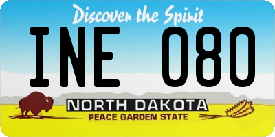 ND license plate INE080