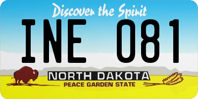 ND license plate INE081
