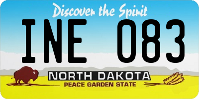 ND license plate INE083