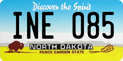 ND license plate INE085