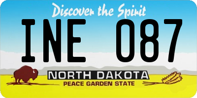 ND license plate INE087