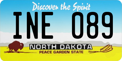 ND license plate INE089