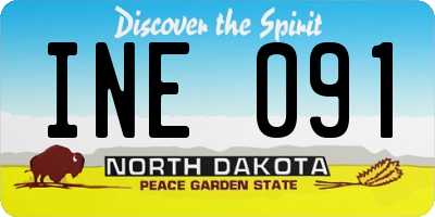 ND license plate INE091