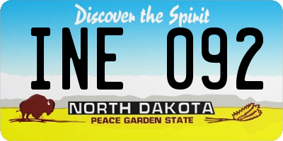 ND license plate INE092
