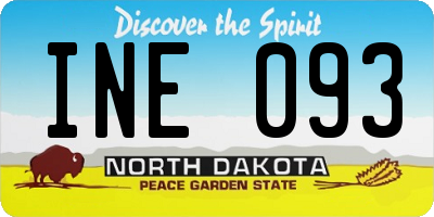 ND license plate INE093