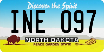 ND license plate INE097