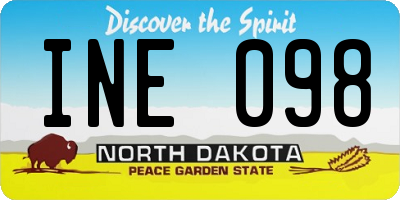 ND license plate INE098