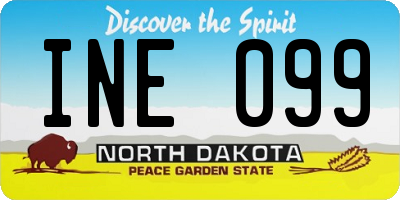ND license plate INE099