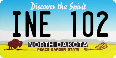 ND license plate INE102