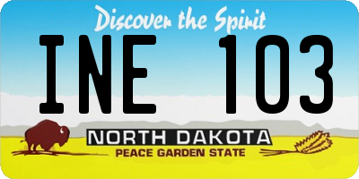 ND license plate INE103