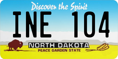 ND license plate INE104