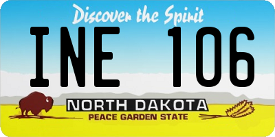 ND license plate INE106