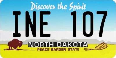ND license plate INE107