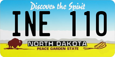 ND license plate INE110