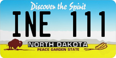 ND license plate INE111