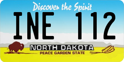 ND license plate INE112