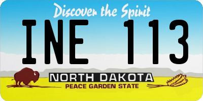 ND license plate INE113