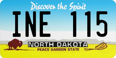 ND license plate INE115
