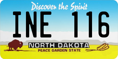ND license plate INE116