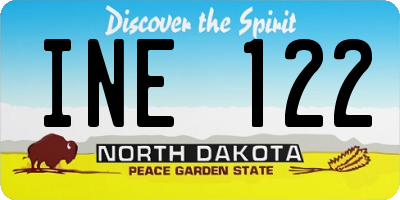 ND license plate INE122