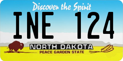 ND license plate INE124