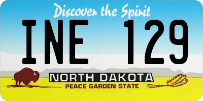 ND license plate INE129
