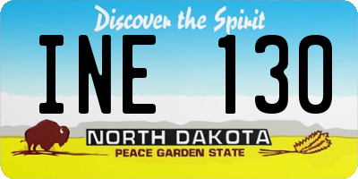 ND license plate INE130