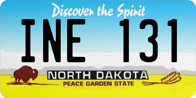 ND license plate INE131